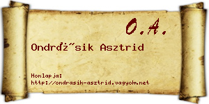 Ondrásik Asztrid névjegykártya